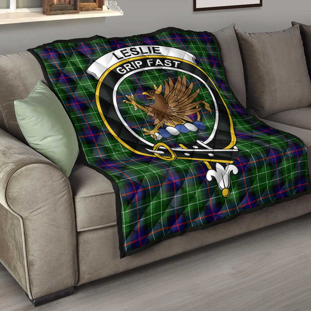 Leslie Hunting Ancient Tartan Crest Quilt