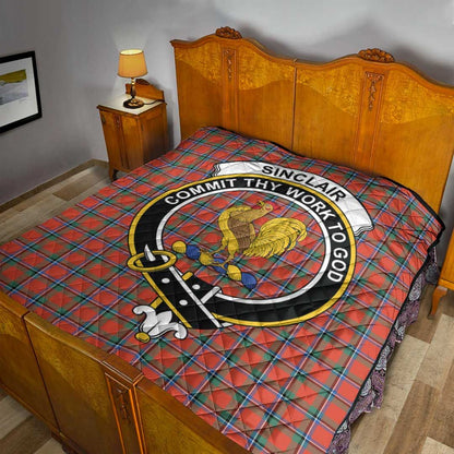 Sinclair Ancient Tartan Crest Quilt