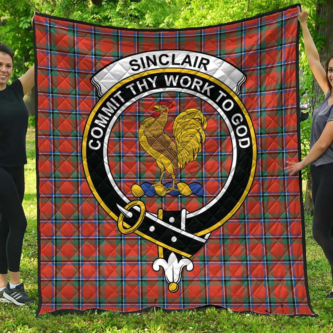 Sinclair Ancient Tartan Crest Quilt