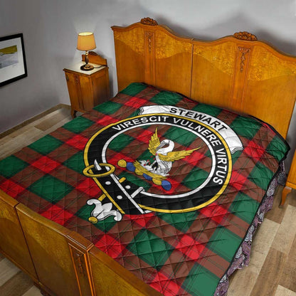 Stewart Atholl Modern Tartan Crest Quilt