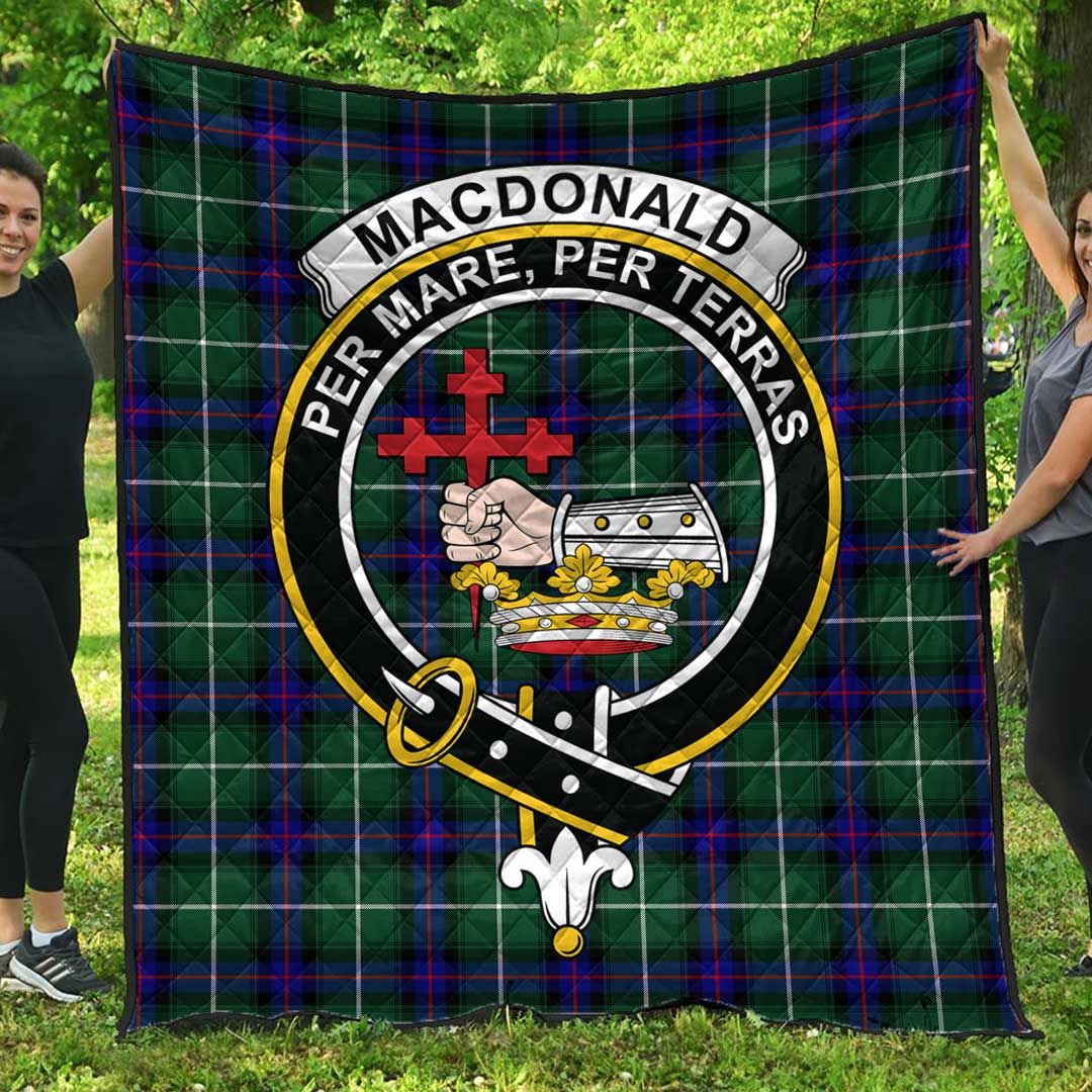 MacDonald of the Isles Hunting Modern Tartan Crest Quilt