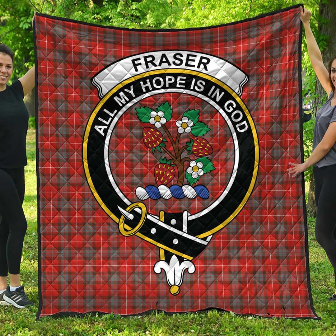 Fraser Weathered Tartan Crest Quilt