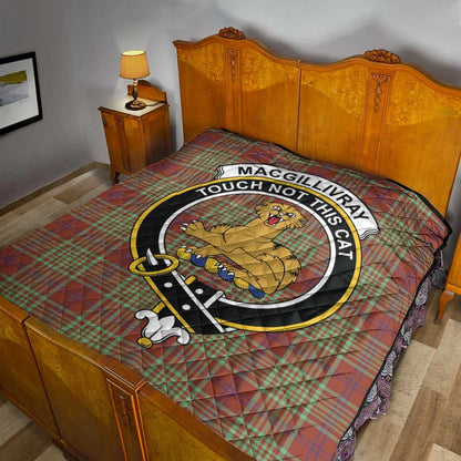 MacGillivray Hunting Ancient Tartan Crest Quilt