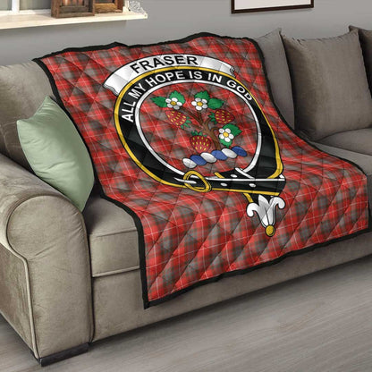 Fraser Weathered Tartan Crest Quilt