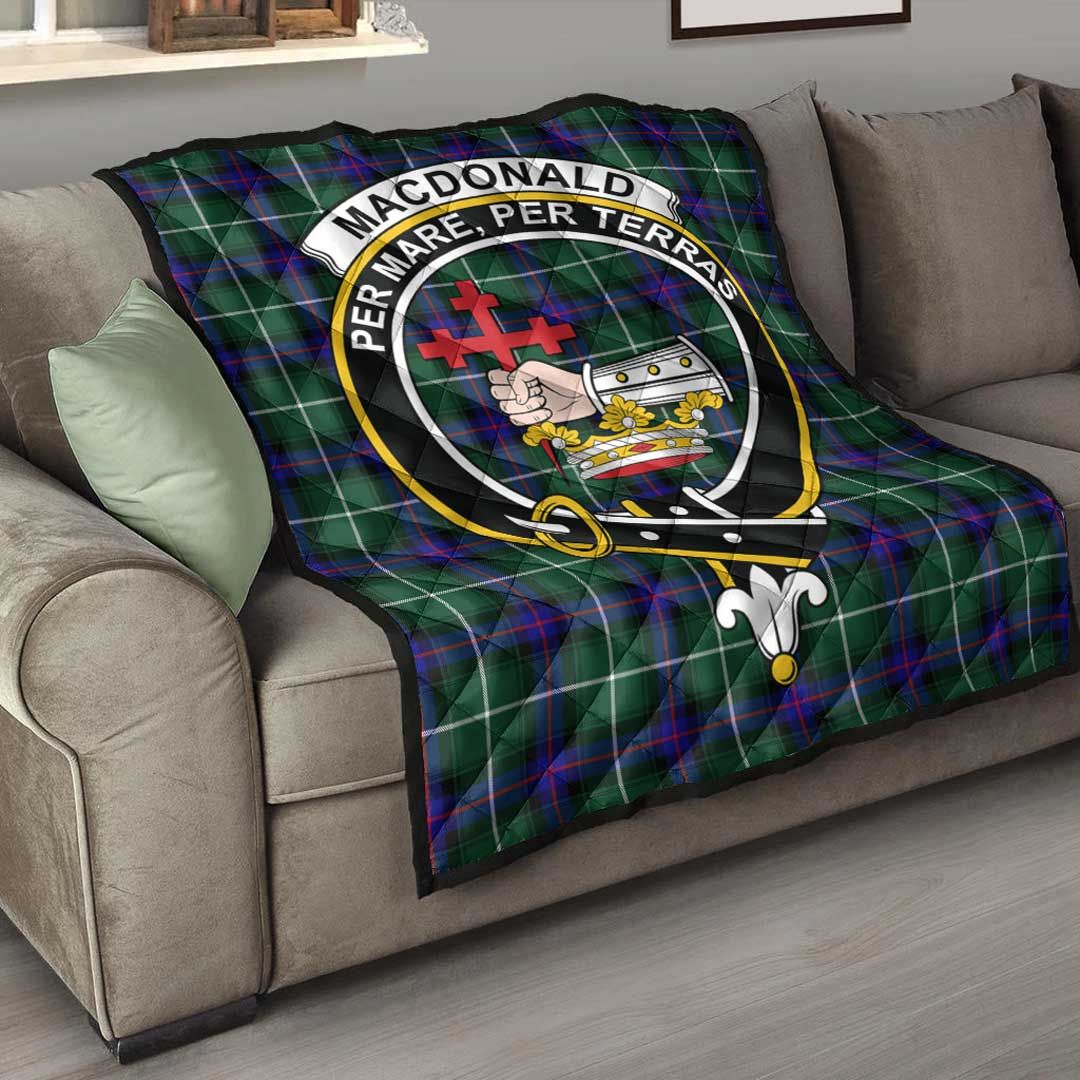 MacDonald of the Isles Hunting Modern Tartan Crest Quilt