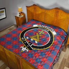 Galloway Red Tartan Crest Quilt