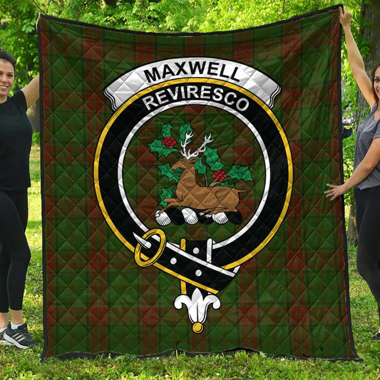 Maxwell Hunting Tartan Crest Quilt