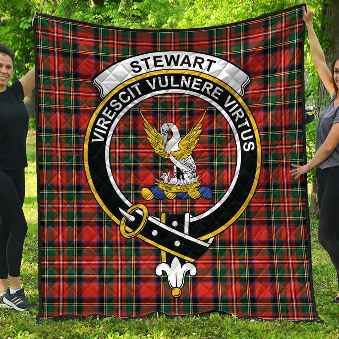 Stewart Royal Modern Tartan Crest Quilt