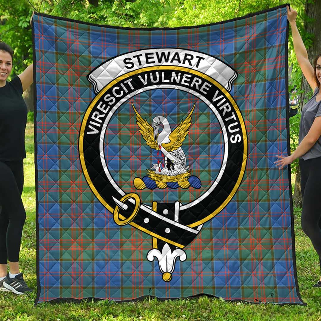 Stewart of Appin Hunting Ancient Tartan Crest Quilt