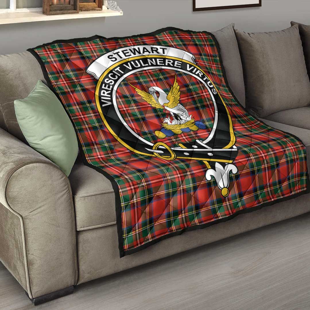 Stewart Royal Modern Tartan Crest Quilt