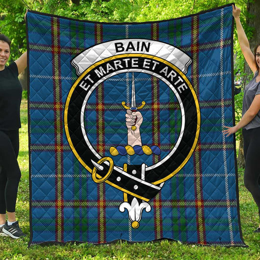 Bain Tartan Crest Quilt