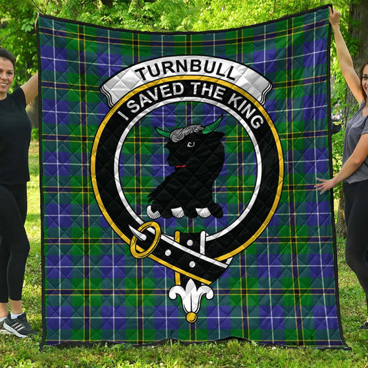 Turnbull Hunting Tartan Crest Quilt