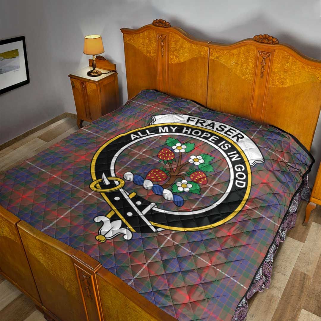 Fraser Hunting Modern Tartan Crest Quilt