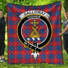 Galloway Red Tartan Crest Quilt