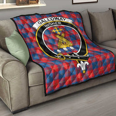 Galloway Red Tartan Crest Quilt
