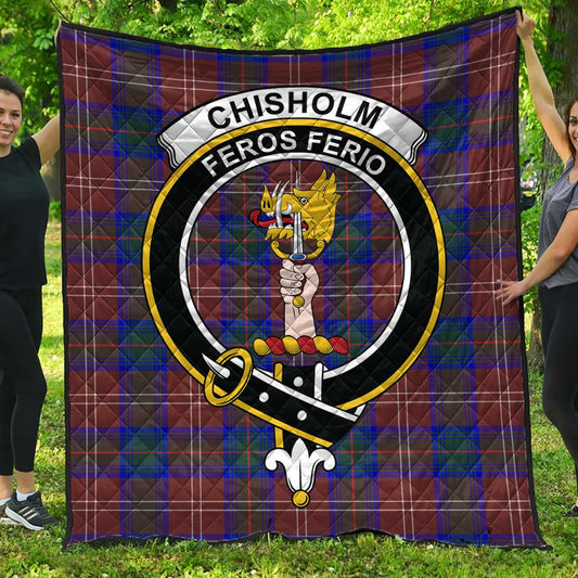 Chisholm Hunting Modern Tartan Crest Quilt