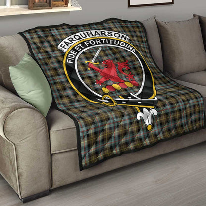 Farquharson Weathered Tartan Crest Quilt