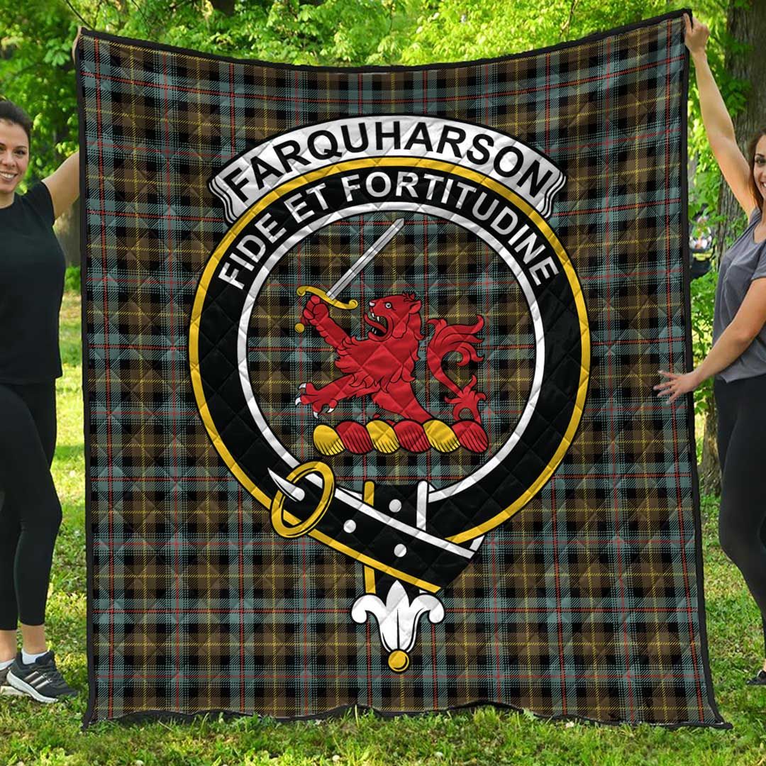 Farquharson Weathered Tartan Crest Quilt