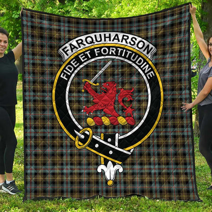 Farquharson Weathered Tartan Crest Quilt