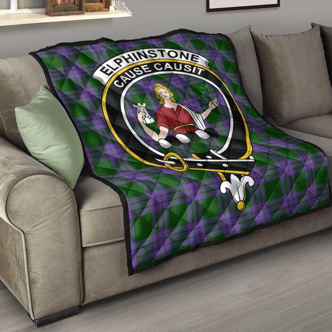 Elphinstone Tartan Crest Quilt