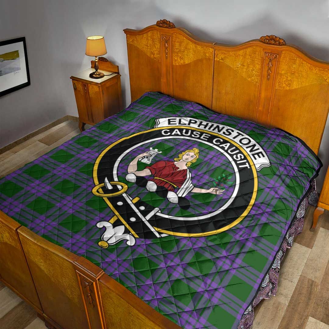 Elphinstone Tartan Crest Quilt