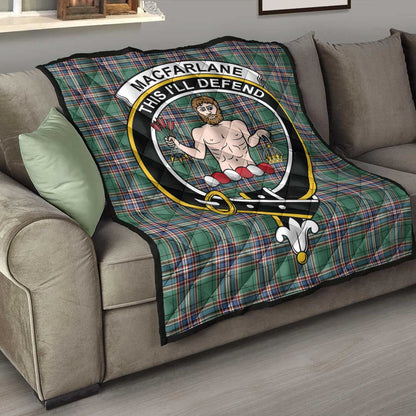 MacFarlane Hunting Ancient Tartan Crest Quilt