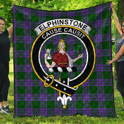 Elphinstone Tartan Crest Quilt