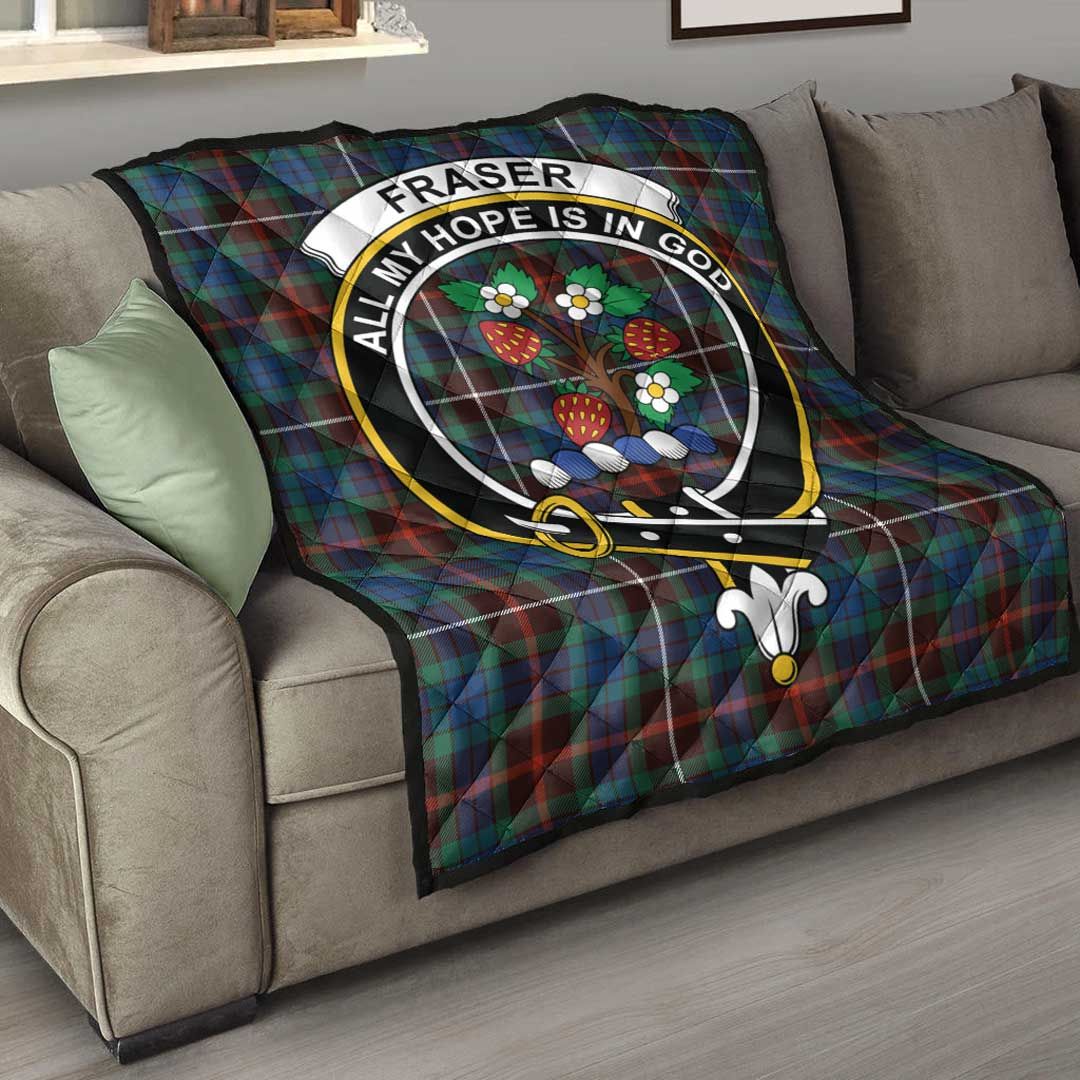 Fraser Hunting Ancient Tartan Crest Quilt