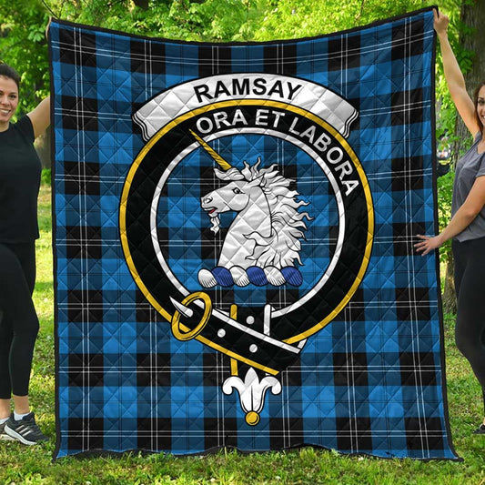 Ramsay Blue Ancient Tartan Crest Quilt