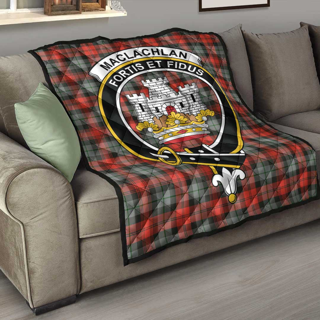 MacLachlan Weathered Tartan Crest Quilt