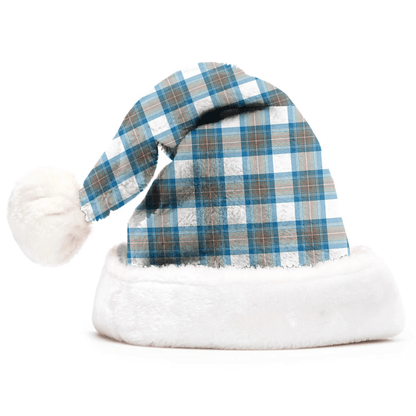 Stewart Muted Blue Tartan Plaid Christmas Hat