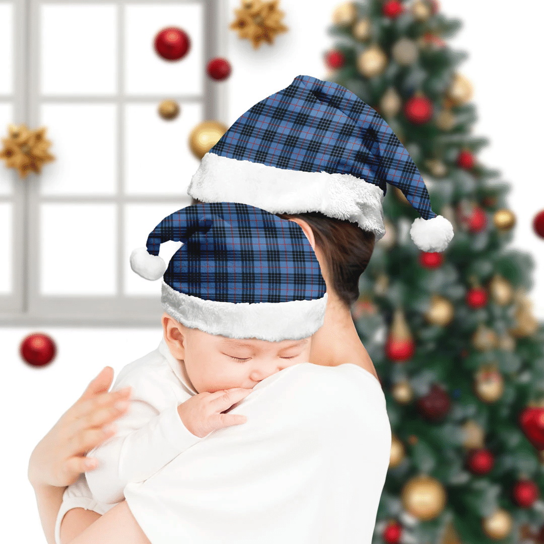 MacKay Blue Tartan Plaid Christmas Hat