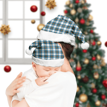 Stewart Muted Blue Tartan Plaid Christmas Hat