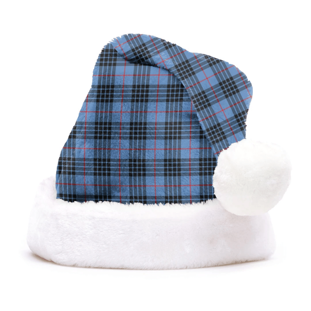 MacKay Blue Tartan Plaid Christmas Hat