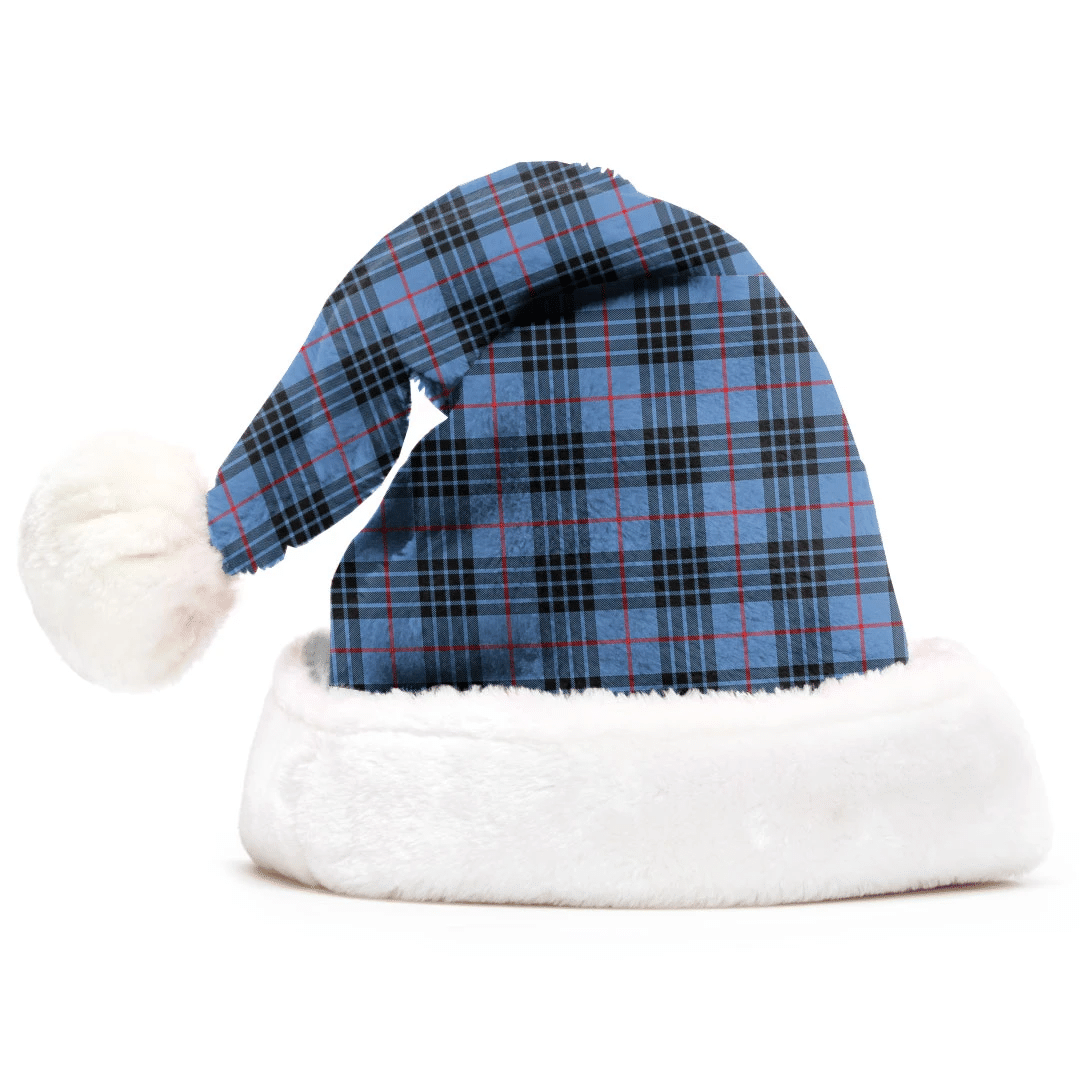 MacKay Blue Tartan Plaid Christmas Hat