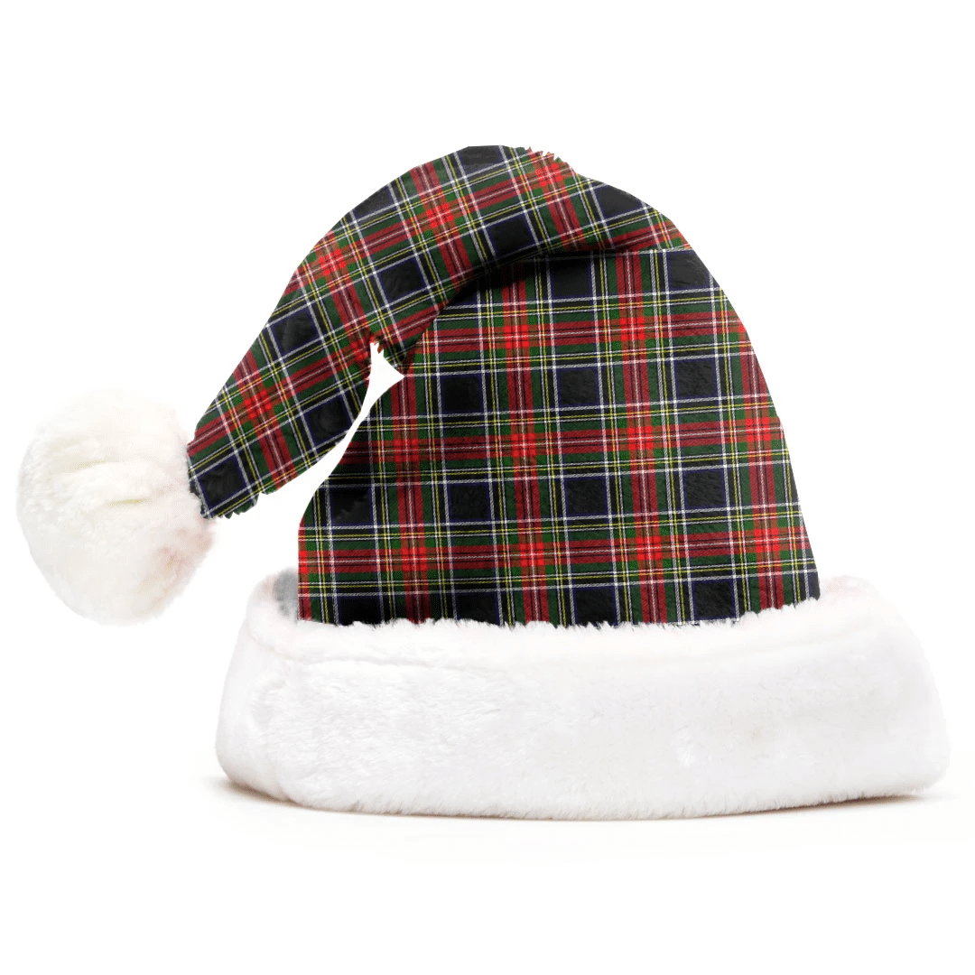 Stewart Black Tartan Plaid Christmas Hat