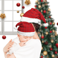 Rose Modern Tartan Plaid Christmas Hat