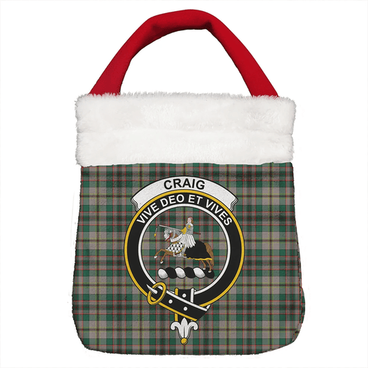 Craig Ancient Tartan Crest Christmas Gift Bag