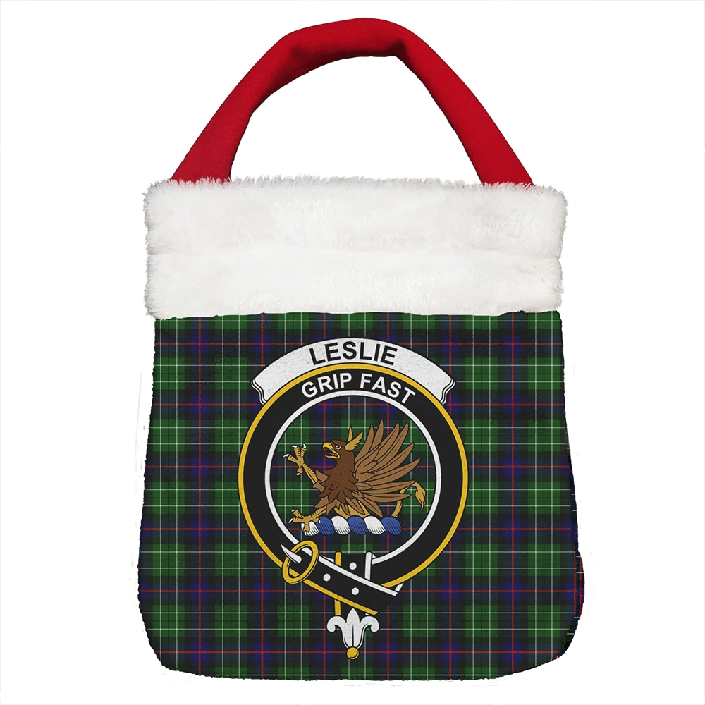 Leslie Hunting Tartan Crest Christmas Gift Bag