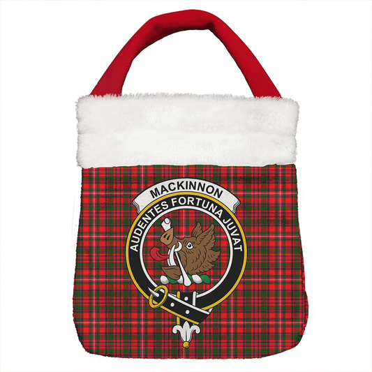 MacKinnon Modern Tartan Crest Christmas Gift Bag