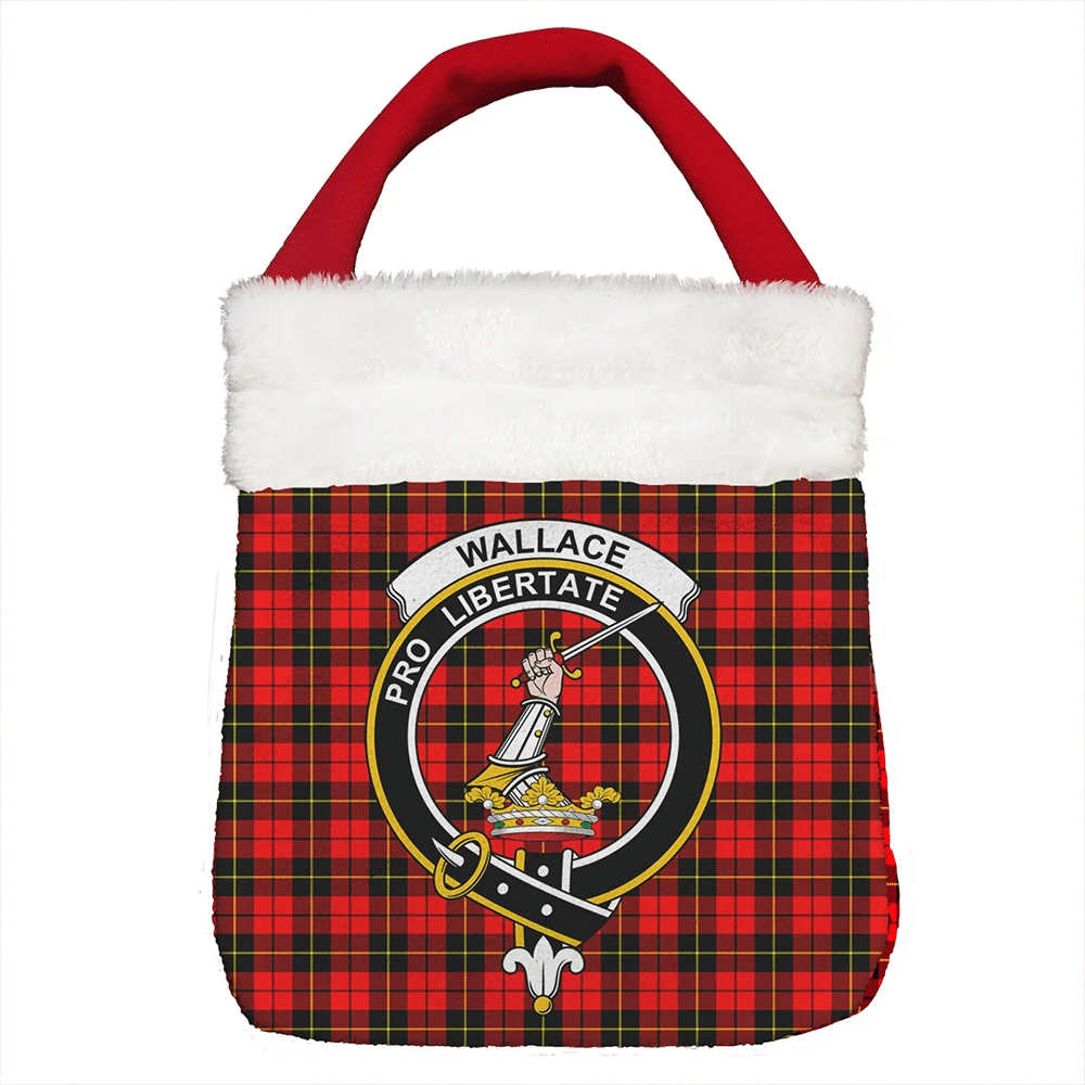 Wallace Hunting - Red Tartan Crest Christmas Gift Bag