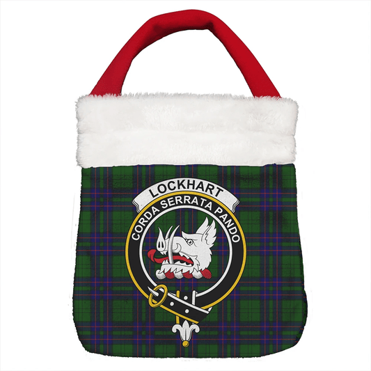 Lockhart Modern Tartan Crest Christmas Gift Bag