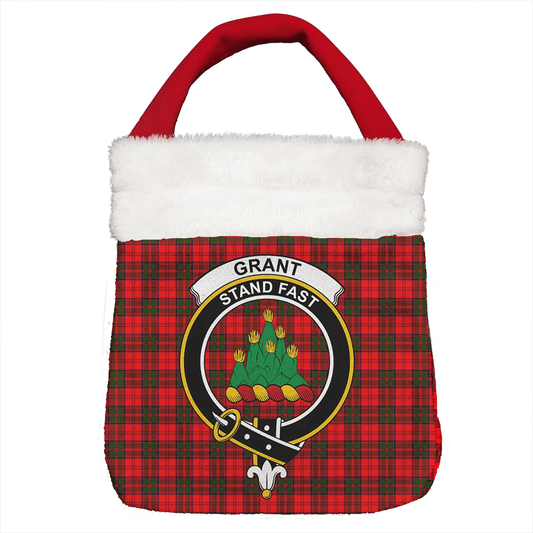 Grant Modern Tartan Crest Christmas Gift Bag