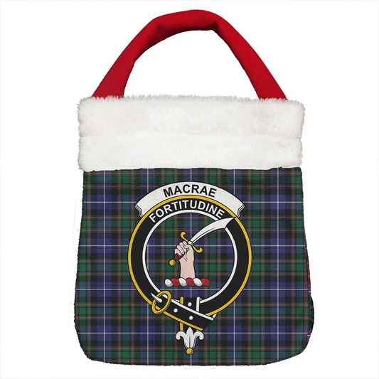 MacRae Hunting Modern Tartan Crest Christmas Gift Bag