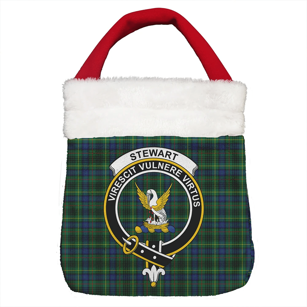 Stewart Hunting Modern Tartan Crest Christmas Gift Bag