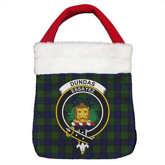 Dundas Modern Tartan Crest Christmas Gift Bag