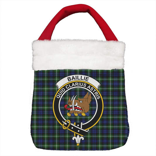 Baillie Modern Tartan Crest Christmas Gift Bag