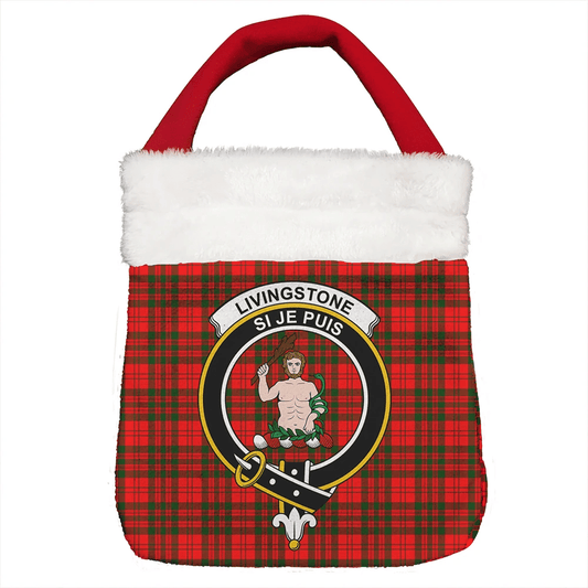 Livingstone Modern Tartan Crest Christmas Gift Bag