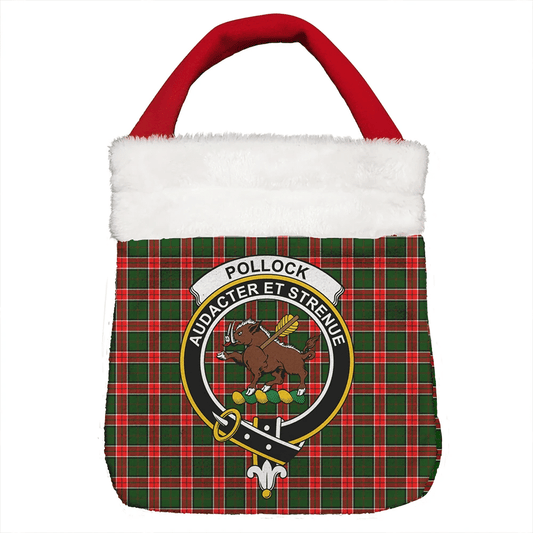 Pollock Modern Tartan Crest Christmas Gift Bag