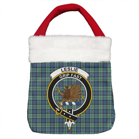 Leslie Hunting Ancient Tartan Crest Christmas Gift Bag